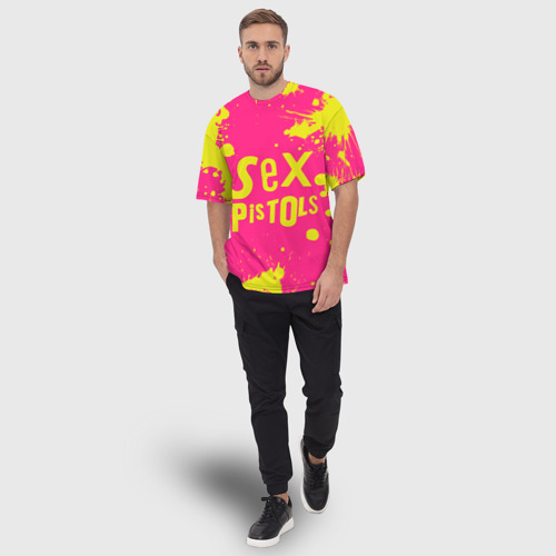 Мужская футболка oversize 3D Sex Pistols Yellow Logo, цвет 3D печать - фото 5