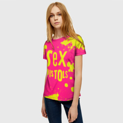 Женская футболка 3D Sex Pistols Yellow Logo - фото 2