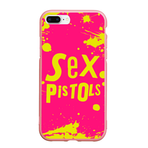 Чехол для iPhone 7Plus/8 Plus матовый Sex Pistols Yellow Logo, цвет баблгам