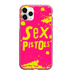 Чехол для iPhone 11 Pro Max матовый Sex Pistols Yellow Logo