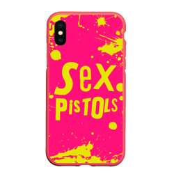 Чехол для iPhone XS Max матовый Sex Pistols Yellow Logo