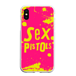 Чехол для iPhone XS Max матовый Sex Pistols Yellow Logo