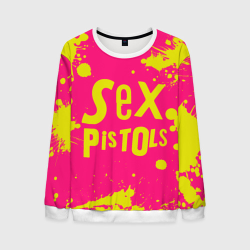 Мужской свитшот 3D Sex Pistols Yellow Logo, цвет белый