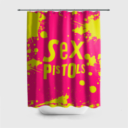 Штора 3D для ванной Sex Pistols Yellow Logo