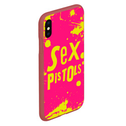 Чехол для iPhone XS Max матовый Sex Pistols Yellow Logo - фото 2