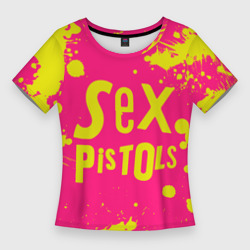 Женская футболка 3D Slim Sex Pistols Yellow Logo