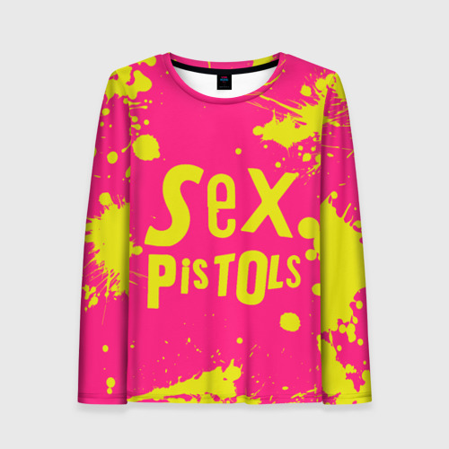 Женский лонгслив 3D Sex Pistols Yellow Logo, цвет 3D печать