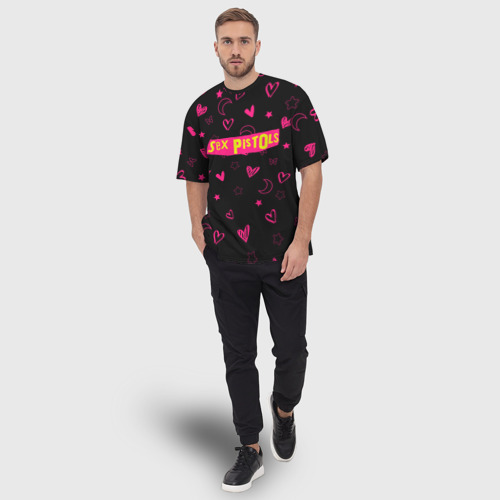 Мужская футболка oversize 3D Sex Pistols logo, цвет 3D печать - фото 5