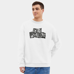 Мужской свитшот oversize без начеса хлопок Секс Пистолз логотип - фото 2