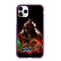 Чехол для iPhone 11 Pro Max матовый Bloodborne Экспозиция боссов