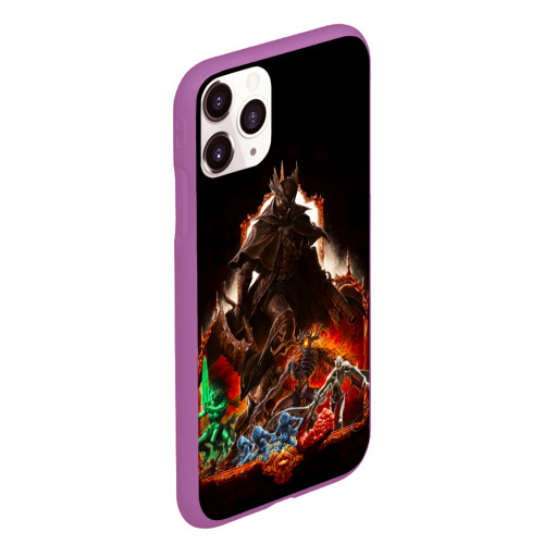 Чехол для iPhone 11 Pro Max матовый Bloodborne Экспозиция боссов, цвет фиолетовый - фото 3