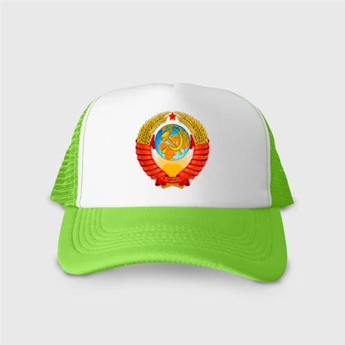 Кепка тракер с сеткой герб ссср без фона