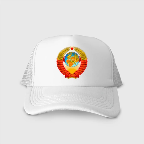 Кепка тракер с сеткой герб ссср без фона