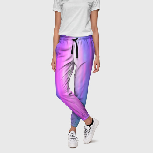Женские брюки 3D с принтом Northern lights, Северное сияние, неоновое свечение, фото на моделе #1