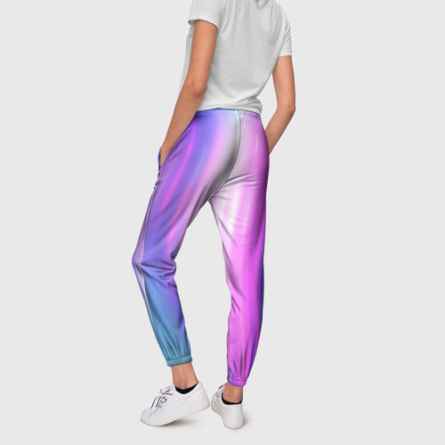 Женские брюки 3D с принтом Northern lights, Северное сияние, неоновое свечение, вид сзади #2