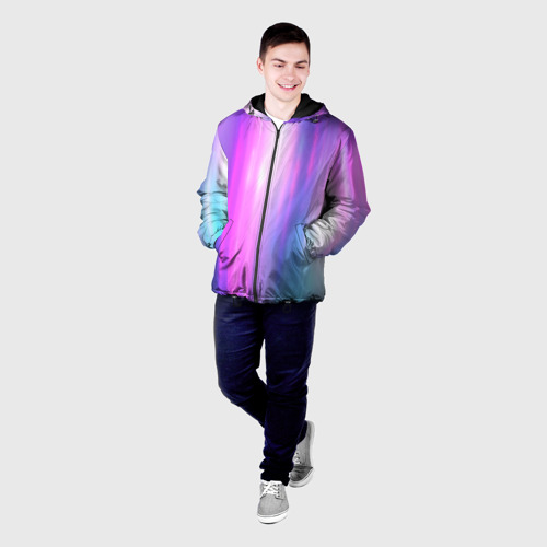 Мужская куртка 3D с принтом Northern lights, Северное сияние, неоновое свечение, фото на моделе #1