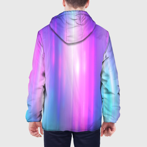 Мужская куртка 3D с принтом Northern lights, Северное сияние, неоновое свечение, вид сзади #2