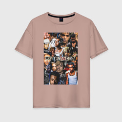 Женская футболка хлопок Oversize XXXTentacion Collage