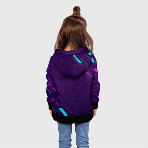 Детская толстовка 3D Символ Destiny в неоновых цветах на темном фоне, цвет черный - фото 5