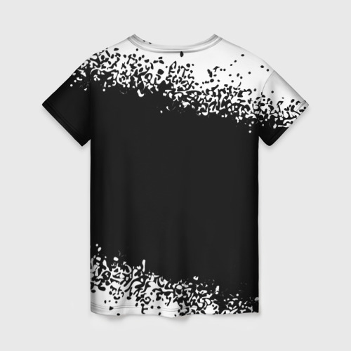 Женская футболка 3D с принтом Группа Three Days Grace и Рок Кот, вид сзади #1