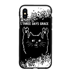 Чехол для iPhone XS Max матовый Группа Three Days Grace и Рок Кот