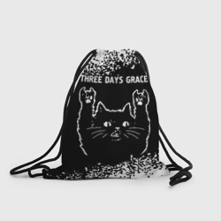 Рюкзак-мешок 3D Группа Three Days Grace и Рок Кот
