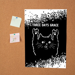 Постер Группа Three Days Grace и Рок Кот - фото 2