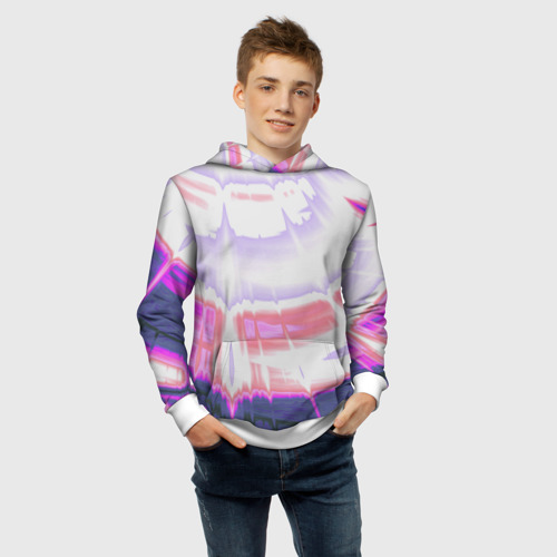 Детская толстовка 3D Тай-дай Абстракция Tie-Dye, цвет белый - фото 6