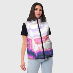 Женский жилет утепленный 3D Тай-дай Абстракция Tie-Dye - фото 2