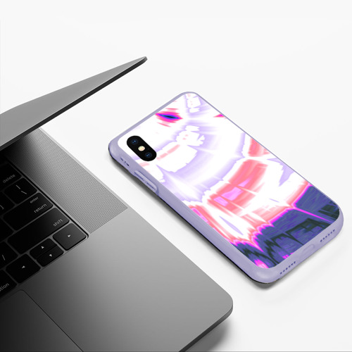 Чехол для iPhone XS Max матовый Тай-дай Абстракция Tie-Dye, цвет светло-сиреневый - фото 5