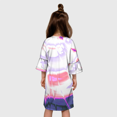 Детское платье 3D с принтом Тай-дай | Абстракция Tie-Dye, вид сзади #2