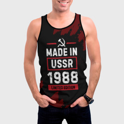 Майка с принтом Made In USSR 1988 Limited Edition для мужчины, вид на модели спереди №2. Цвет основы: черный