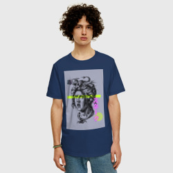 Мужская футболка хлопок Oversize Медуза Горгона с японскими иероглифами - фото 2