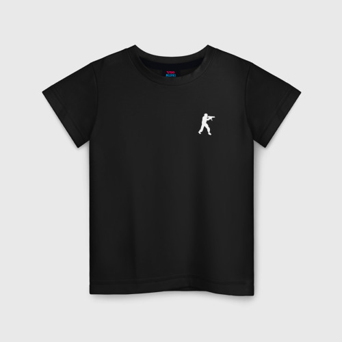Детская футболка хлопок с принтом Counter-Strike sport gaming black, вид спереди #2