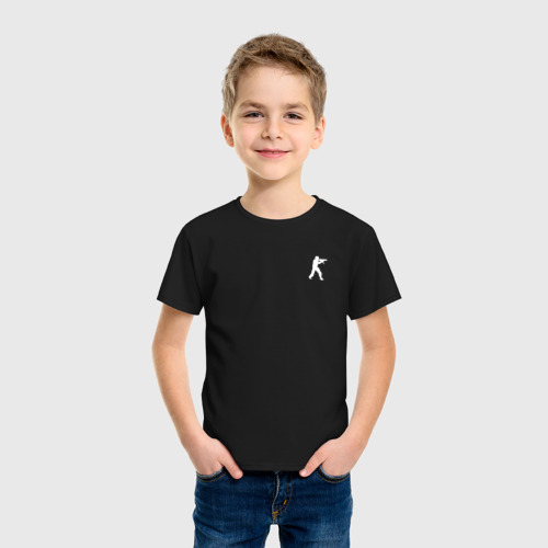 Детская футболка хлопок с принтом Counter-Strike sport gaming black, фото на моделе #1