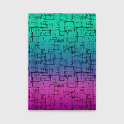 Обложка для автодокументов Абстрактный узор на розово-бирюзовом градиентном фоне