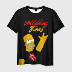 Мужская футболка 3D Rolling Stones Гомер Симпсон рокер