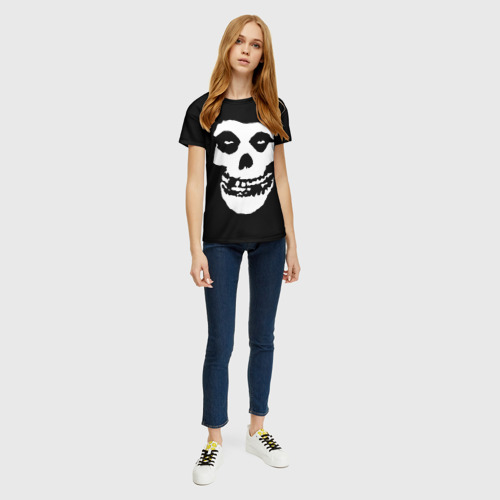 Женская футболка 3D Misfits череп, цвет 3D печать - фото 5