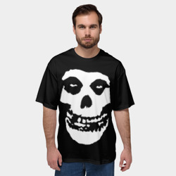 Мужская футболка oversize 3D Misfits череп - фото 2
