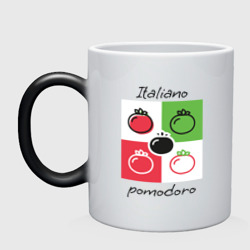 Кружка хамелеон Italiano Pomodoro, любовь к Италии, пицце и томатам