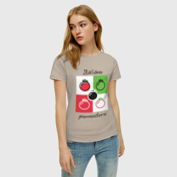 Женская футболка хлопок Italiano Pomodoro, любовь к Италии, пицце и томатам - фото 2