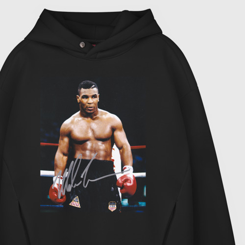 Мужское худи Oversize хлопок Майк Тайсон Фото с авторгафом Mike Tyson, цвет черный - фото 4