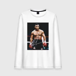 Мужской лонгслив хлопок Майк Тайсон Фото с авторгафом Mike Tyson