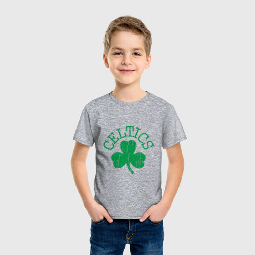 Детская футболка хлопок Basketball - Celtics, цвет меланж - фото 3