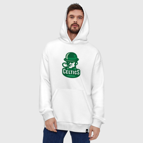 Худи SuperOversize хлопок Celtics team, цвет белый - фото 5