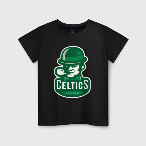 Детская футболка хлопок Celtics team, цвет черный