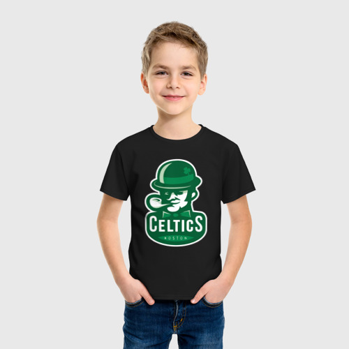 Детская футболка хлопок Celtics team, цвет черный - фото 3