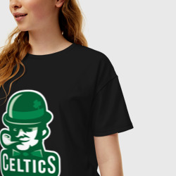 Женская футболка хлопок Oversize Celtics team - фото 2