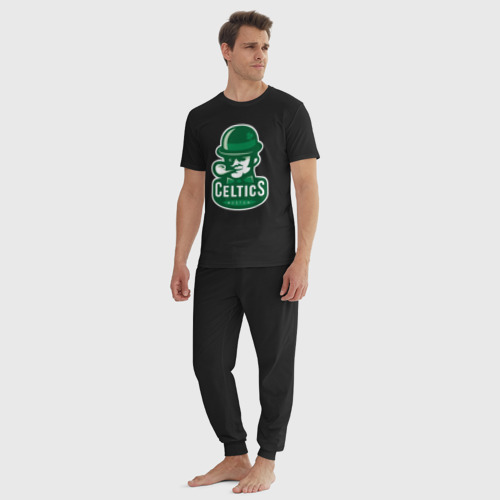 Мужская пижама хлопок Celtics team, цвет черный - фото 5