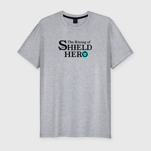 Мужская футболка хлопок Slim The Rising of the Shield Hero logo black color, цвет меланж